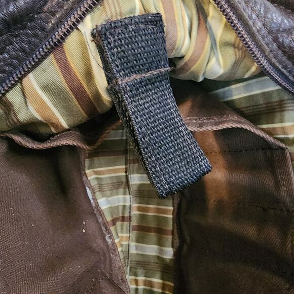 Bamzi Bags Leather Shoulder Bag Southwest Geometric Brown Turquoise Boho 12x7 - Picture 12 of 14